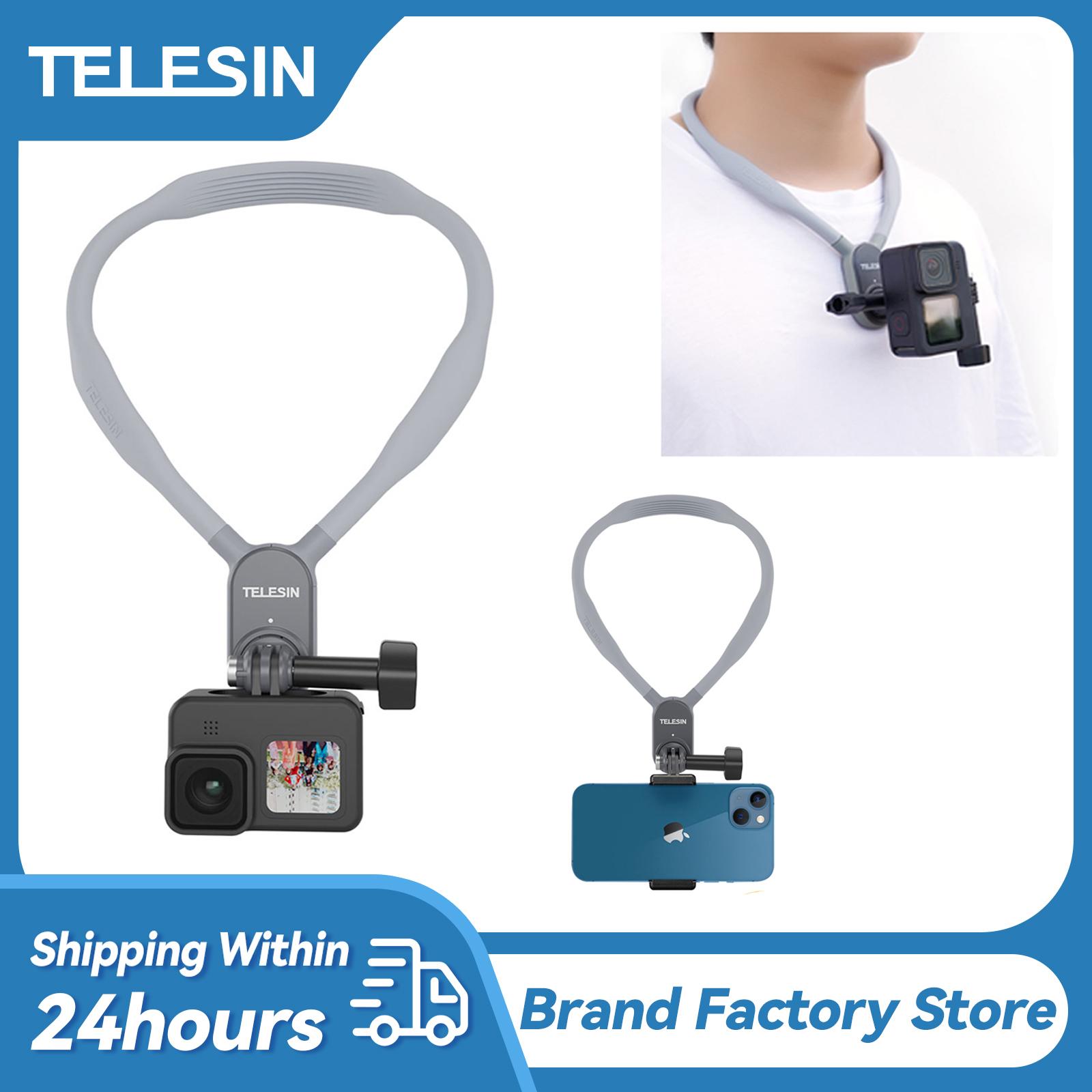 Người giữ cổ silicon telesin treo giá đỡ điện thoại 360 độ Điện thoại cho GoPro11 10 9 8 7 6 5 Hành động 2 Insta360 điện thoại di động