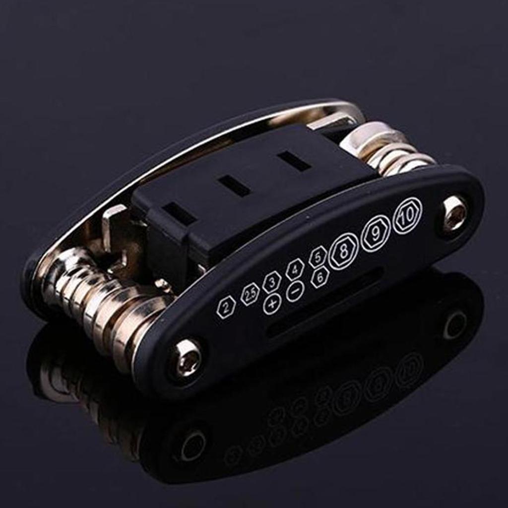 Black 16in1 Multi-Function Bike Bicycle Cycling Mechanic Repair Tool Kit