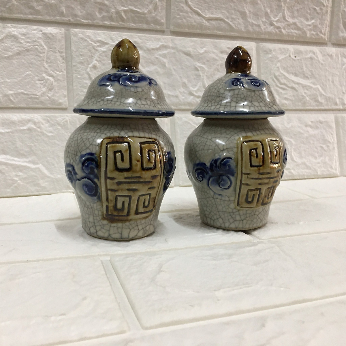 Combo 2 hũ đựng gạo muối nước thờ Đk: 7cm. Cao: 12cm TP1010