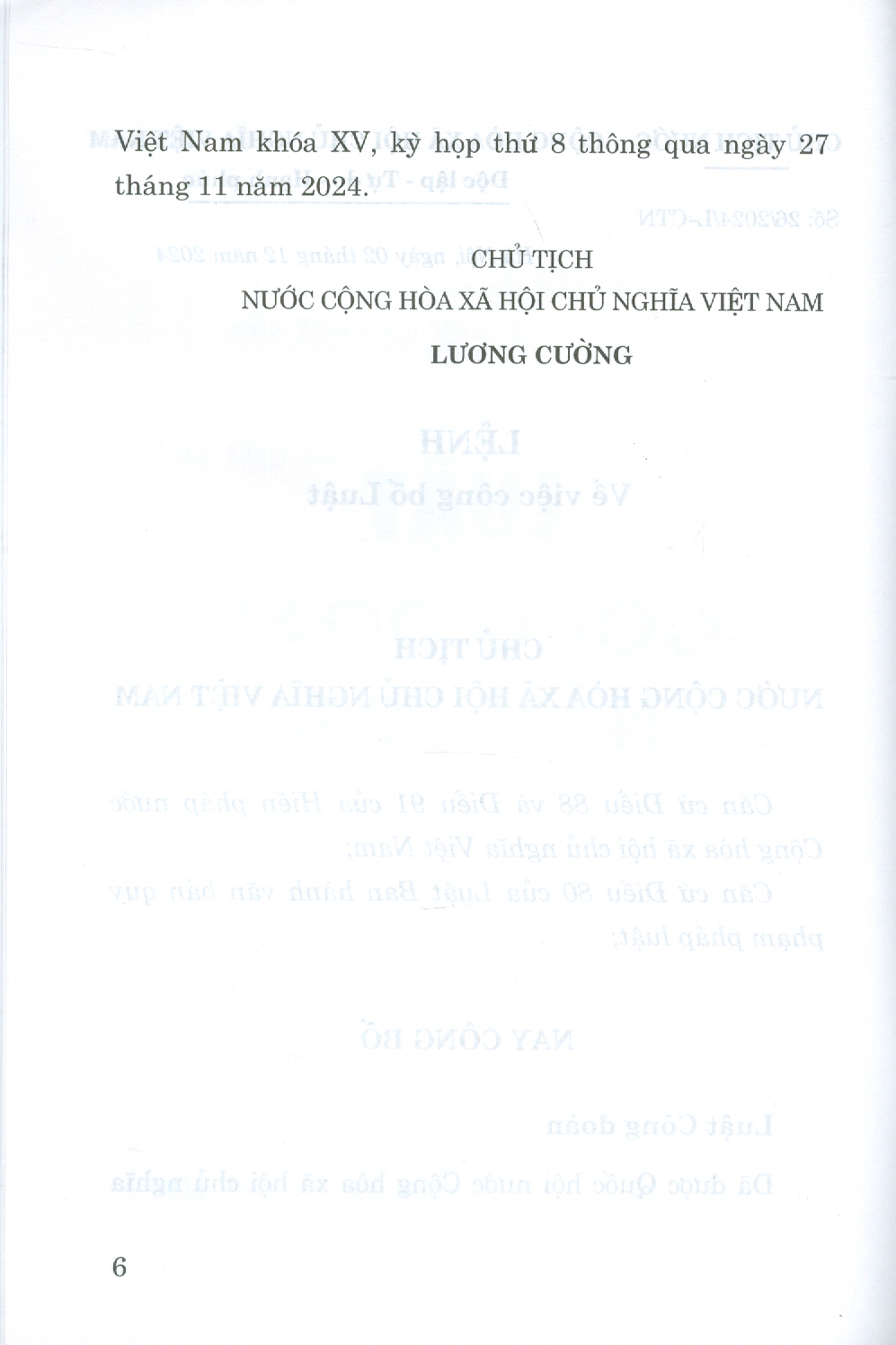 Luật Công Đoàn Năm 2024 - bản in 2025