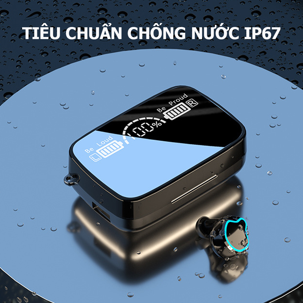 Tai nghe Bluetooth M9, tai nghe không dây cảm ứng thông minh. âm thanh HiFi trung thực, màn hình hiển thị sắc nét, tích hợp thêm đèn pin soi sáng- Hàng nhập khẩu