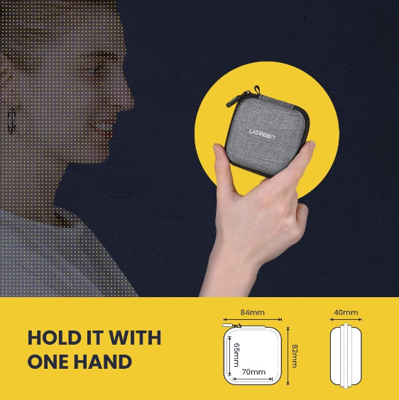 Hộp Đựng Phụ Kiện Tai Nghe Ugreen 70577(80x80x40 mm) - Hàng chính hãng