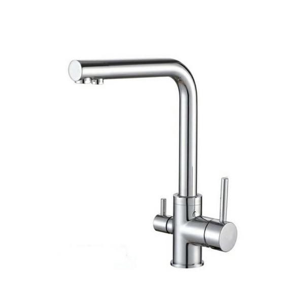 Vòi rửa bát nóng lạnh 3 đường nước chất liệu đồng