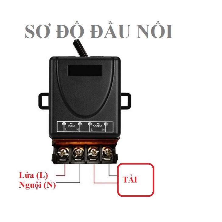 Bộ công tắc điều khiển từ xa 100M/30A/220V sóng RF 433Mhz có chức năng học lệnh điều khiển 4 nút bật tắt