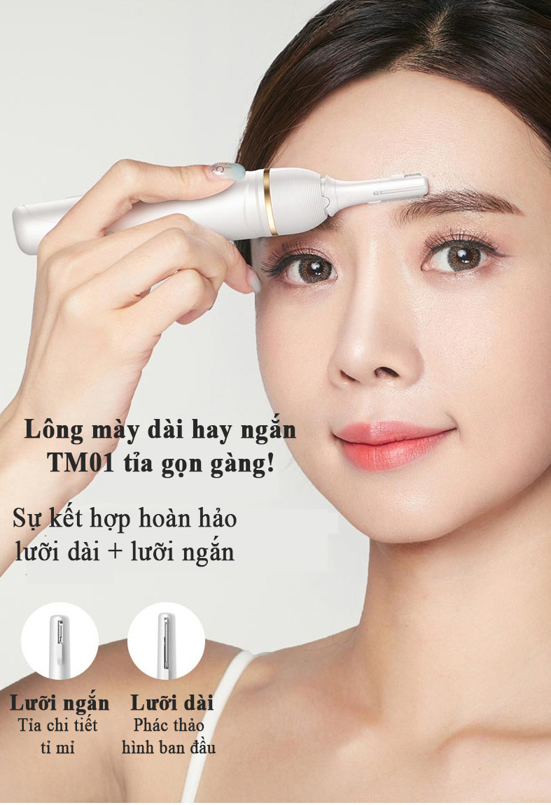 Máy cạo lông râu điện, tỉa lông mày đa chức năng WX-TM01