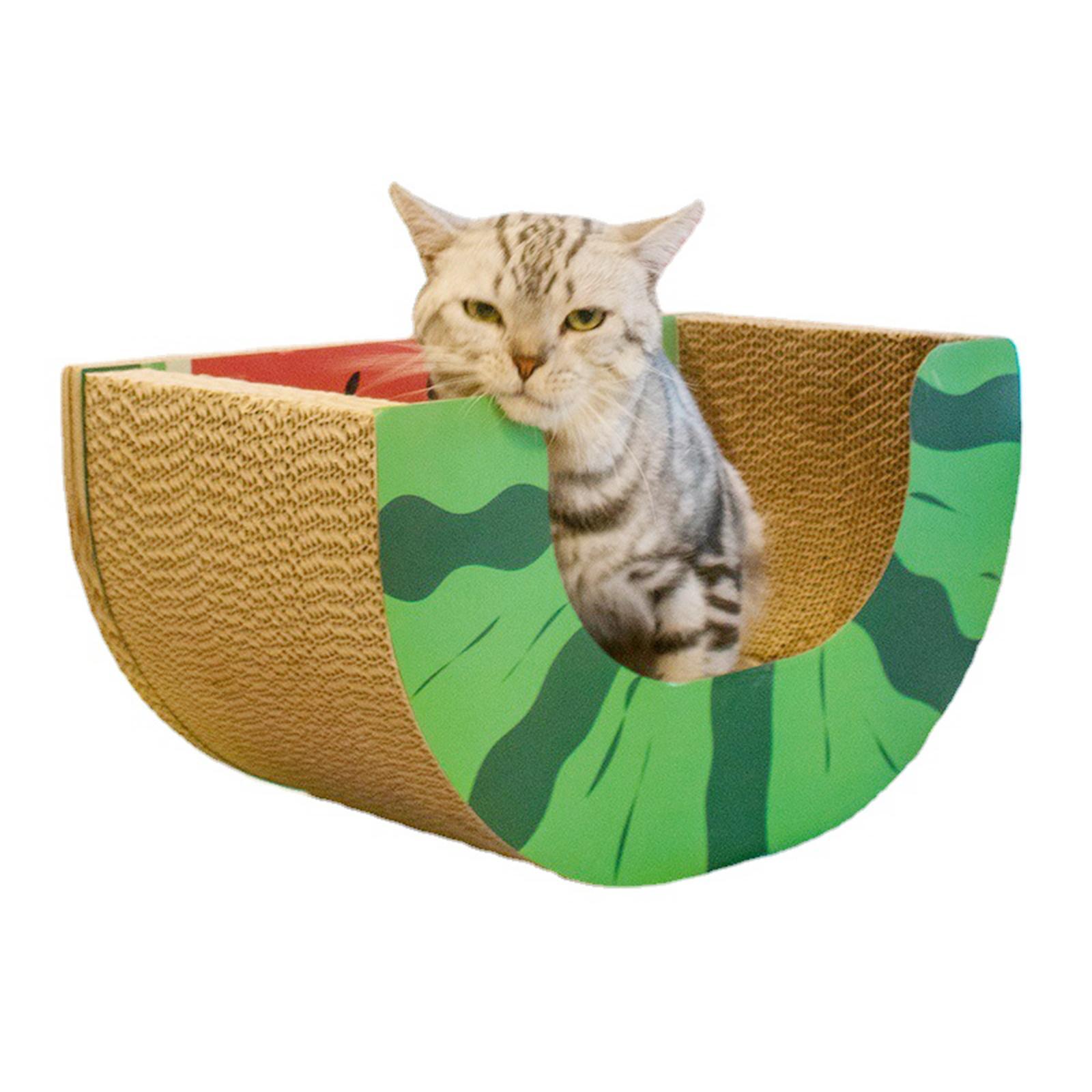 Corrugated Cat House Fruit Toy with Scratching Board Cat House Cardboard Catnip