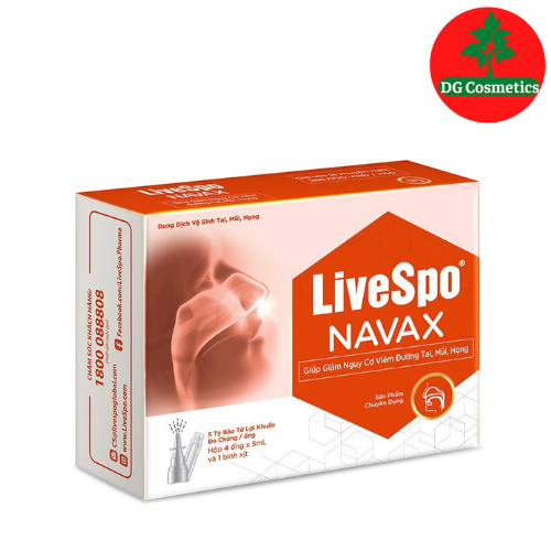 Combo 2 Hộp Xịt Bào Tử Lợi Khuẩn Livespo Navax Hộp Màu Đỏ Cam