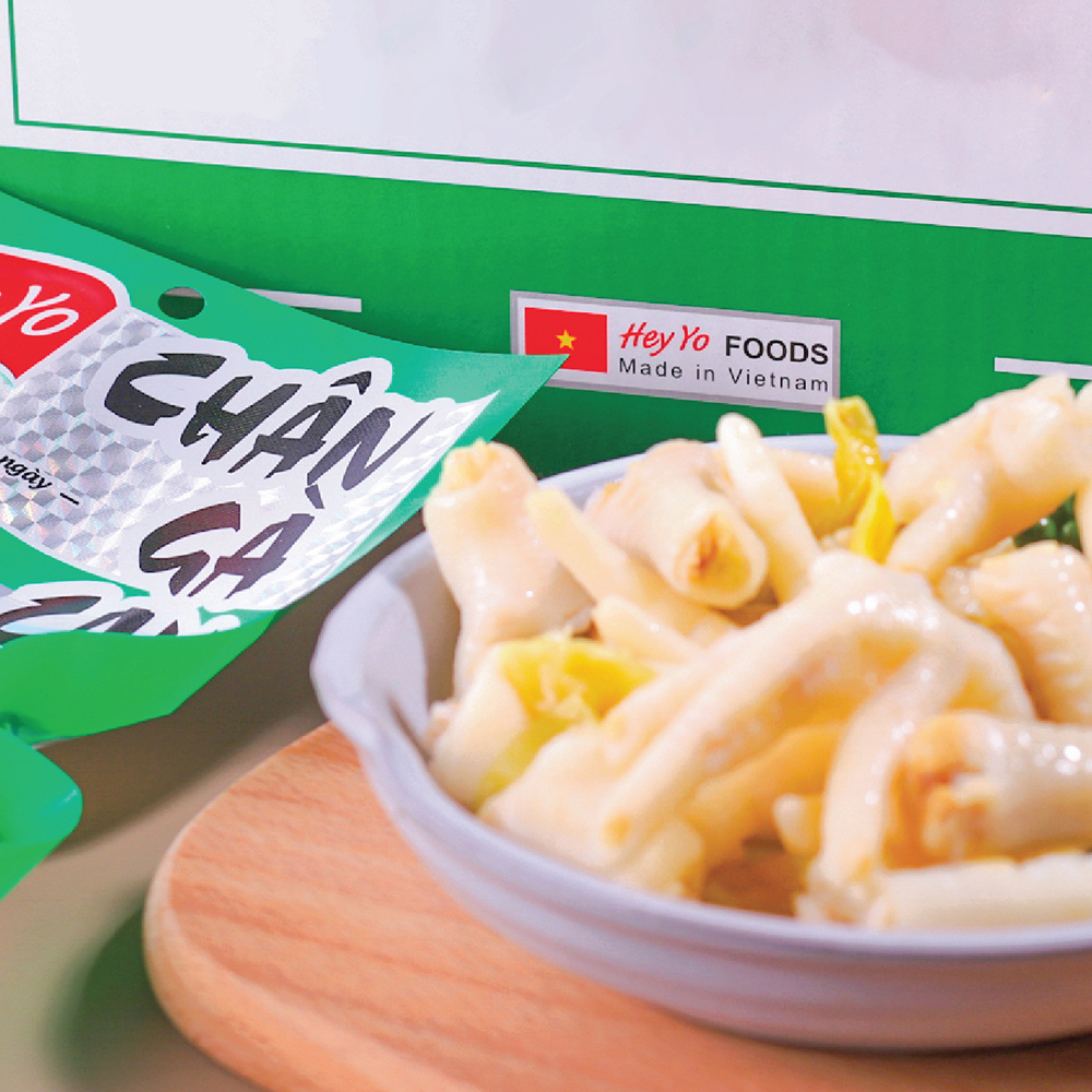 Chân gà cay 80g Hey Yo, chân gà ngâm ớt xanh hàng Việt Nam đảm bảo VSATTP