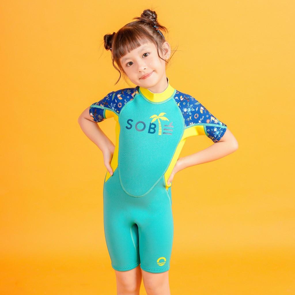 Đồ Bơi Trẻ Em Giữ Nhiệt Wetsuit Short Pattern Sobie