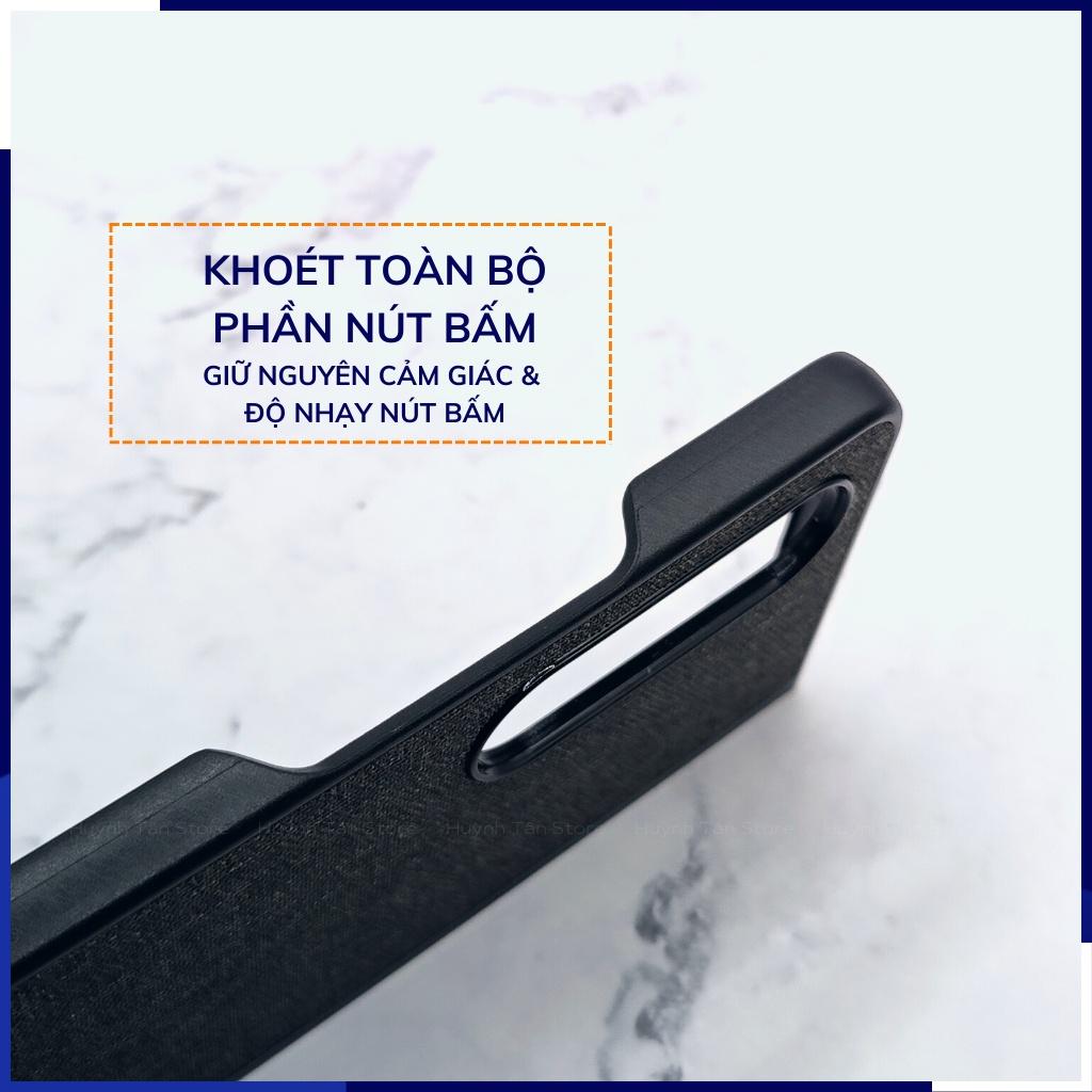 Ốp lưng z fold 4 fold 3 chống vân tay nhựa cứng viền đen vải jean 1 màu phụ kiện điện thoại huỳnh tân store
