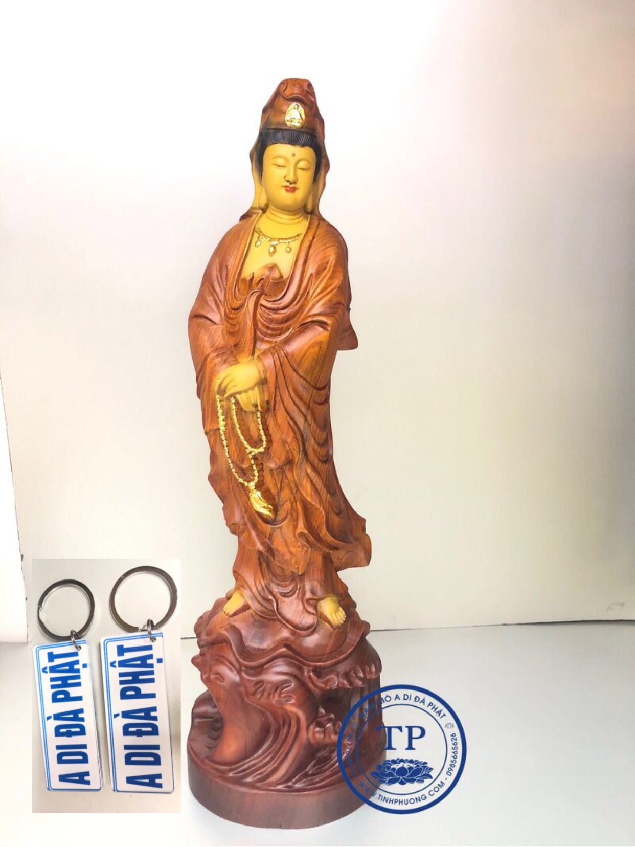 Tượng QUANG ÂM BỒ TÁT BẰNG GỖ HƯƠNG NGUYÊN KHỐI