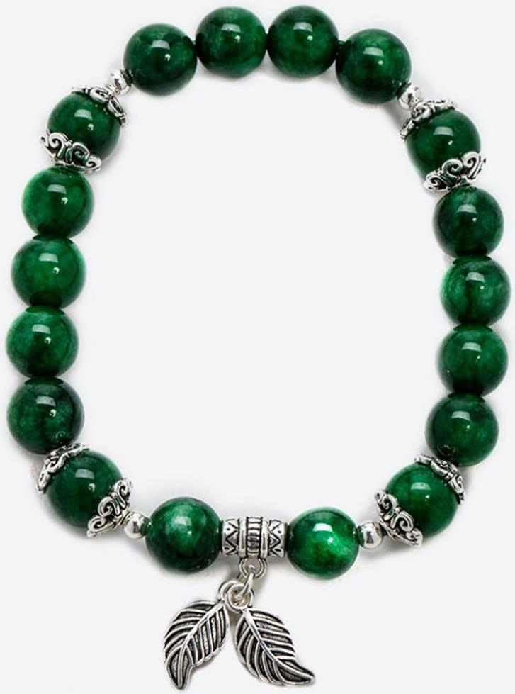 Vòng tay đá thiên nhiên kết charm lá size hạt 8mm - Ngọc Quý Gemstones