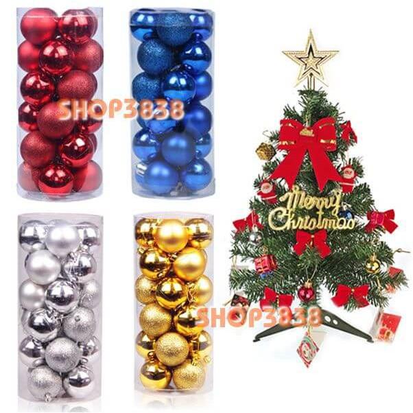Hộp 20 Quả Châu Trang Trí 3 Kiểu Trang Trí Noel Đẹp Mắt