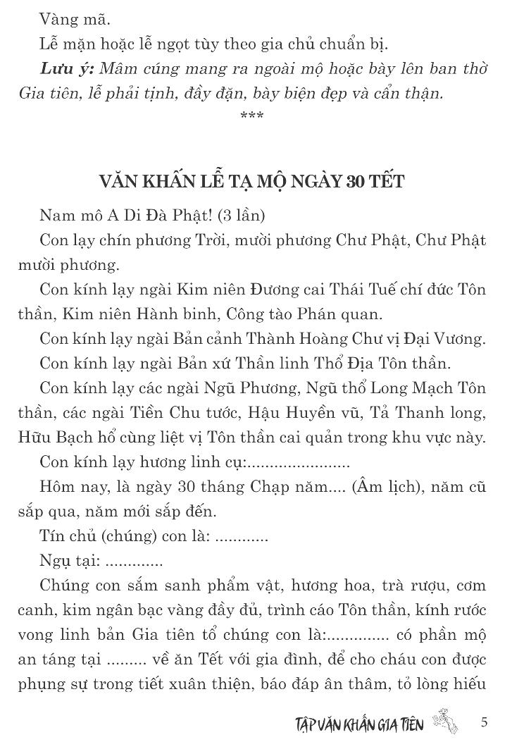 Sách - Tập Văn Khấn Gia Tiên - Văn Khấn Nôm Tại Nhà