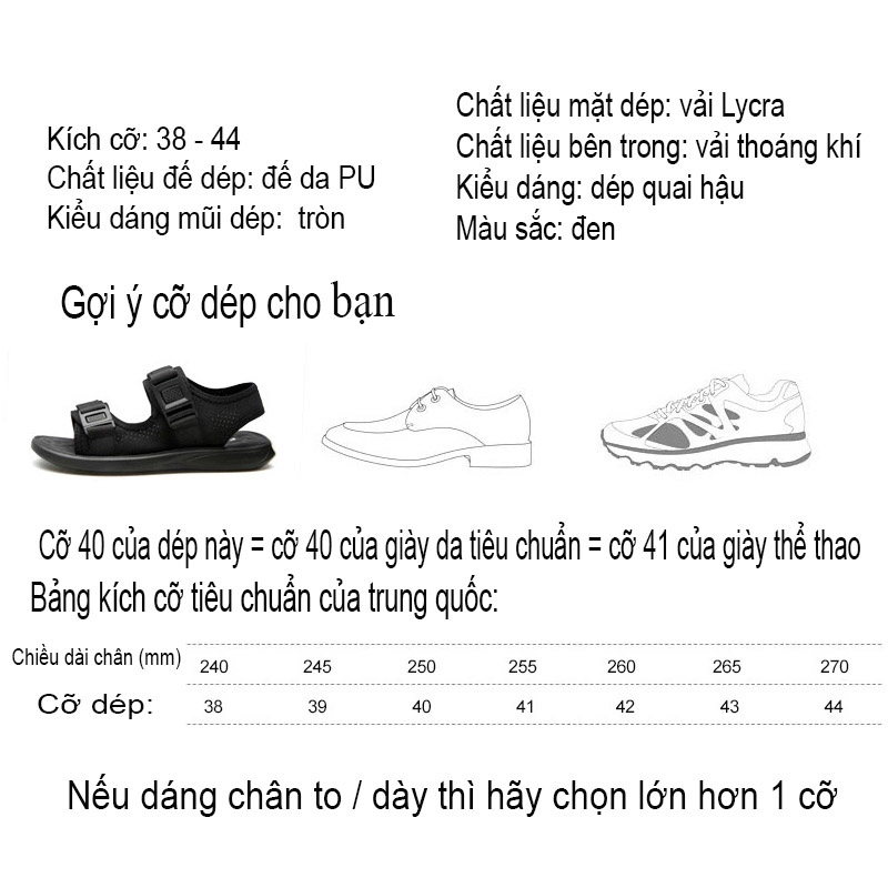 Giày sandal/ dép quai hậu thời trang nam đế mềm nhẹ thoáng khí êm phiên bản Hàn Quốc mã 58019-S, mã 58432, mã 58020