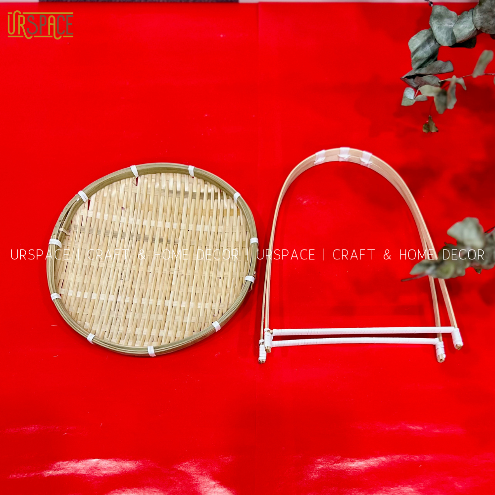 Mẹt Tre Tầng URSPACE Đựng Bánh Mứt, Hạt Dưa, Trang Trí Tết Decor Chụp Ảnh/ BAMBOO TIER TRAY