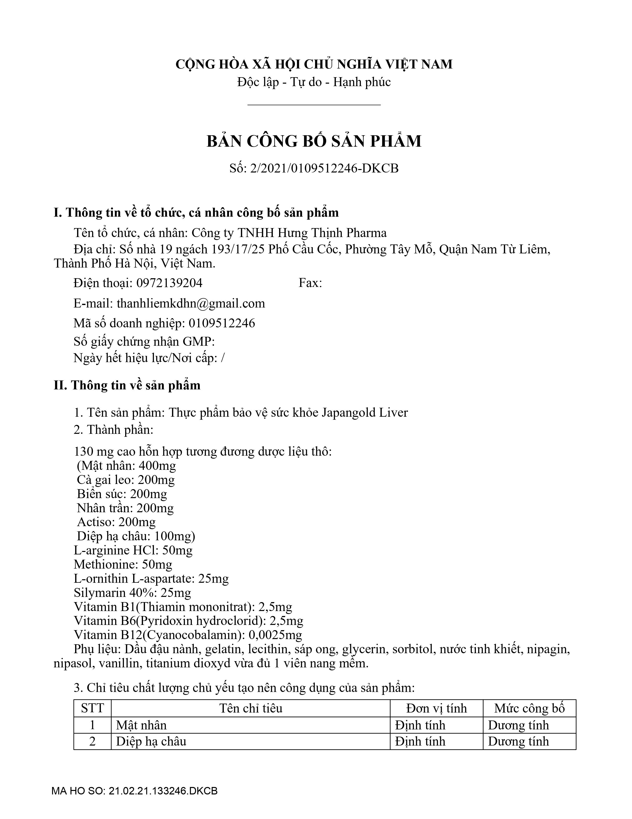 Tăng cường chức năng gan, bổ gan Japangold Liver - giúp cho lá gan luôn khỏe mạnh - Hộp 60 viên, Hàng chính hãng