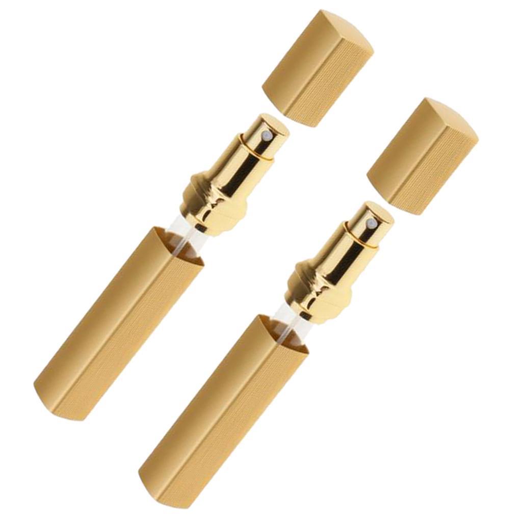 Gold Travel Size Refillable Empty Perfume Atomizer Spray Bottles 12ml 2pcs