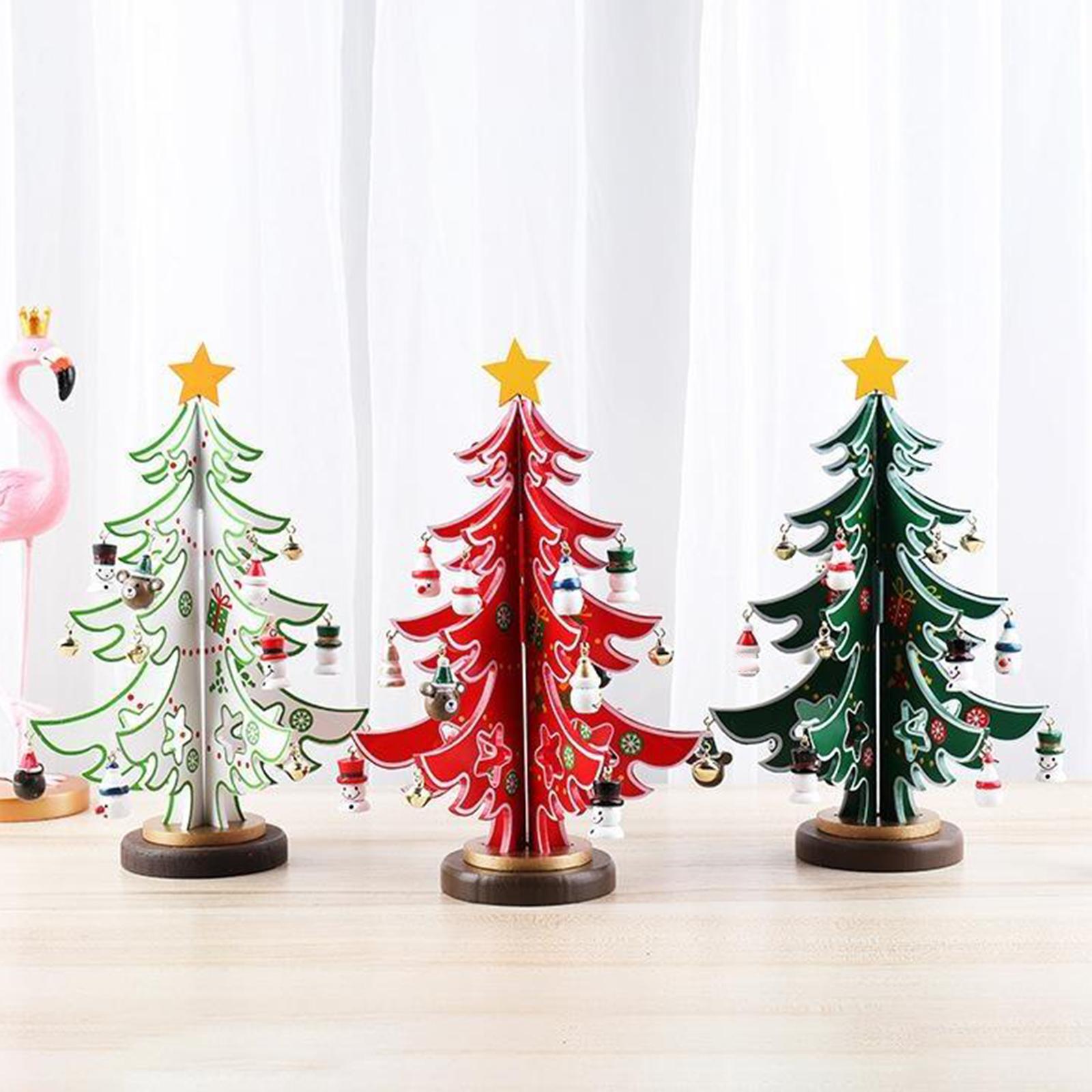 Trang trí cây thông Noel bằng gỗ để bàn Tượng trang trí cây thông Noel tự làm