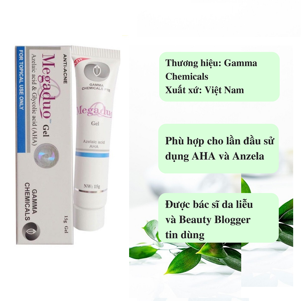 Gel Giảm Mụn Ẩn Và Thâm Gamma Megaduo Gel 15g - Bản thường AHA