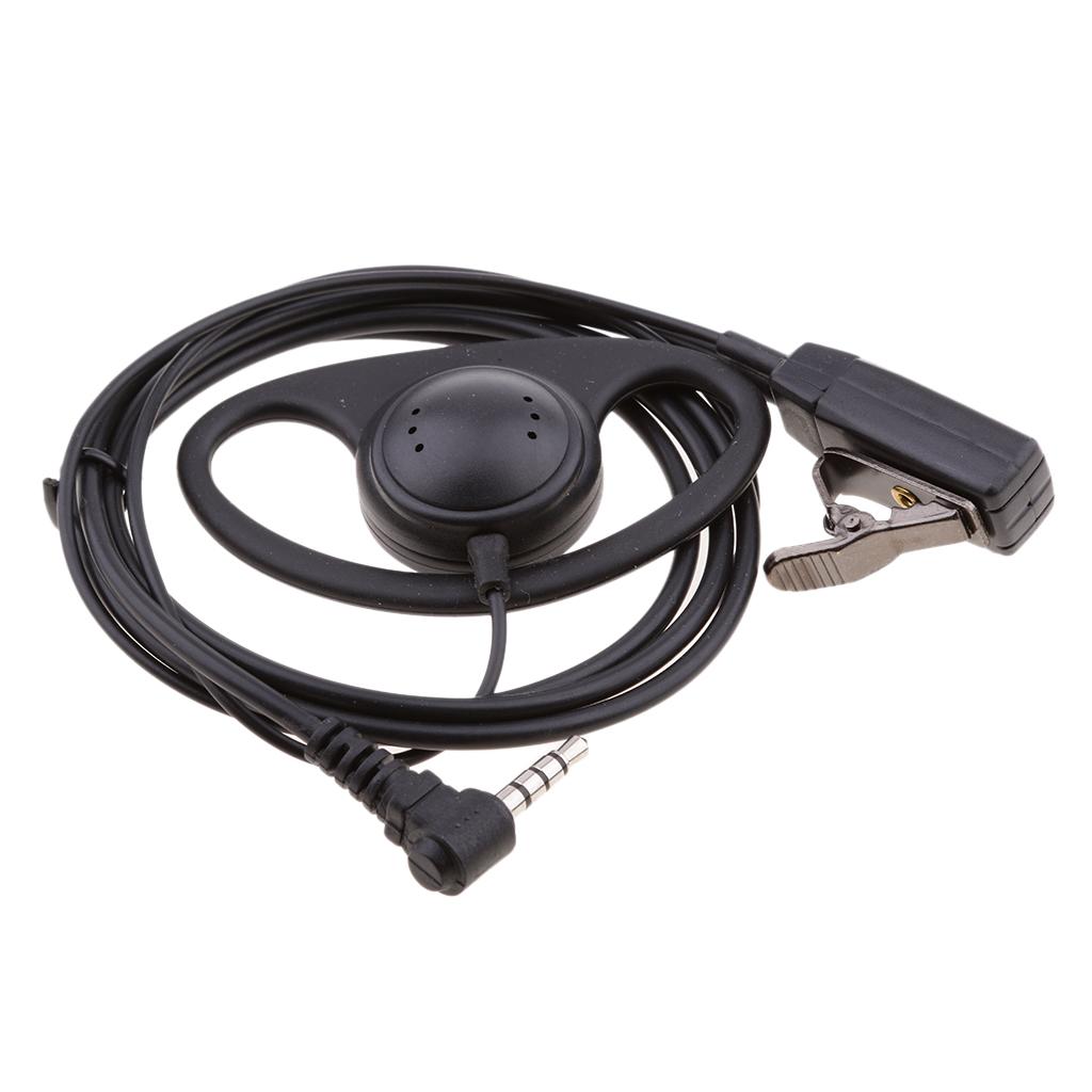 D-shape Headset Earpiece PPT with Mic for Yaesu Vertex Standard Radio Walkie Talkie VX-1R VX-130 VX-420 VXT-20 FT-60R 1-pin