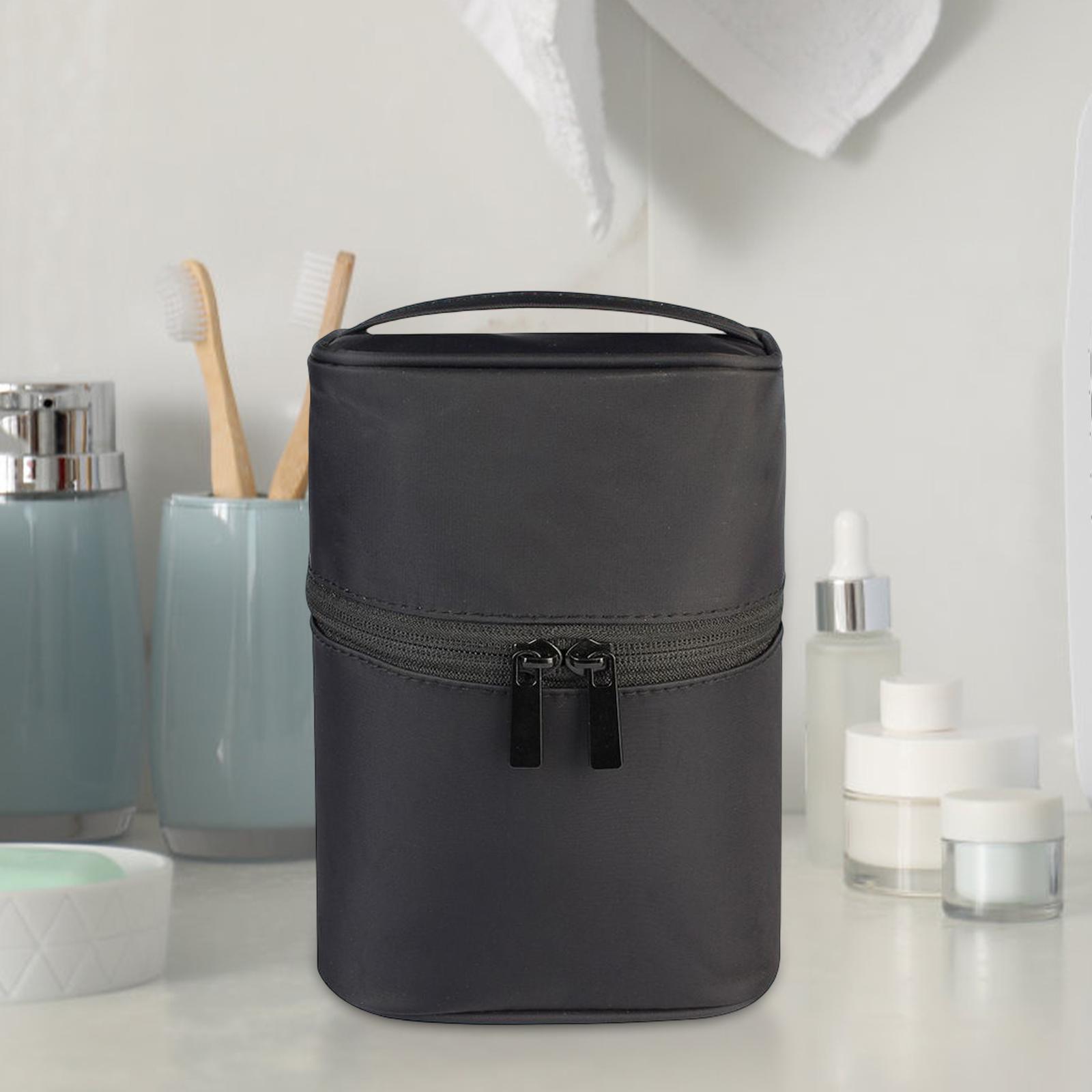 Travel Makeup Bag, Barrel Shaped Toiletry Bucket Toiletry Storage Pouch for Camping