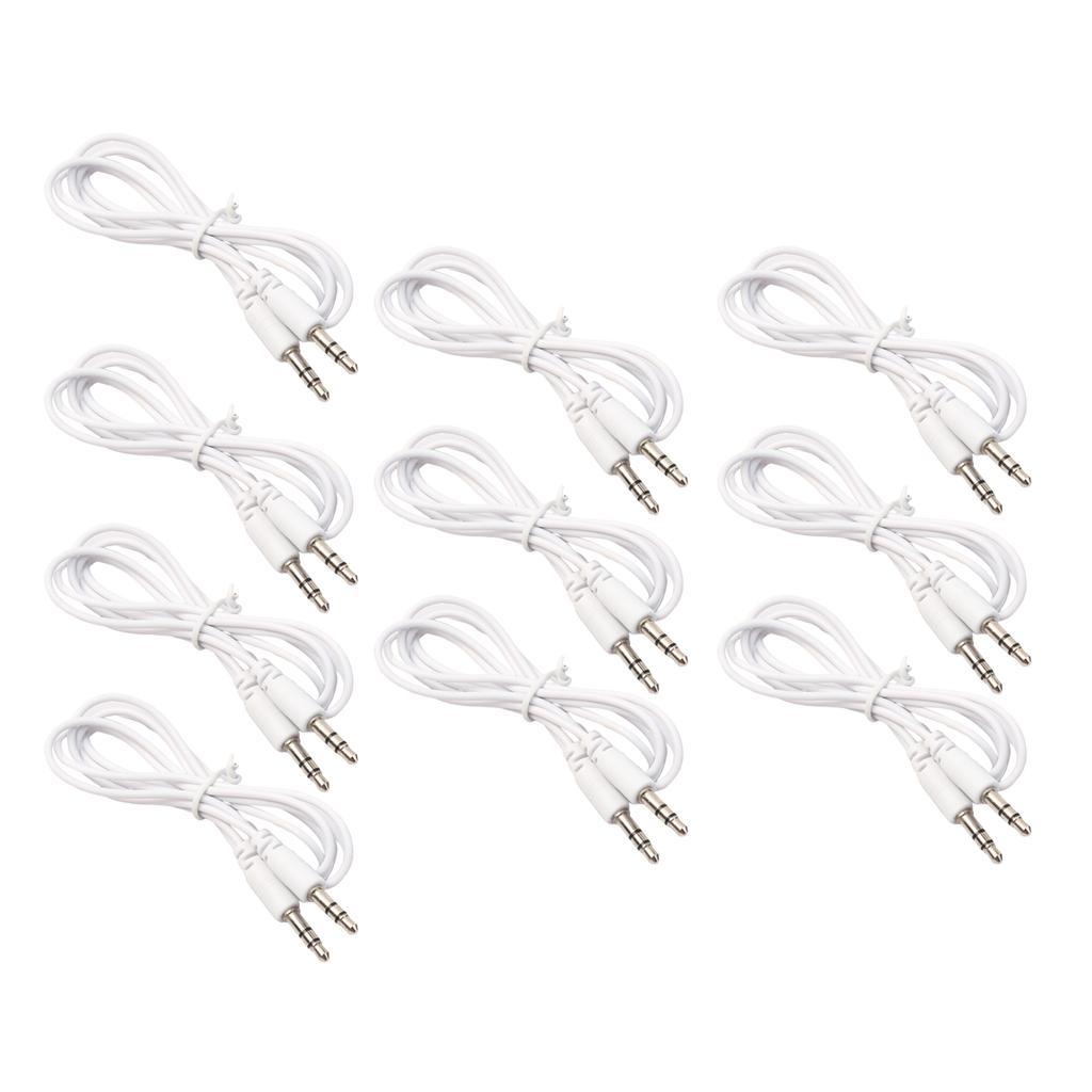 10pc Aux Cable 3.5 to 3.5 Stereo Cable Male to Male Phone Cord 3.28ft