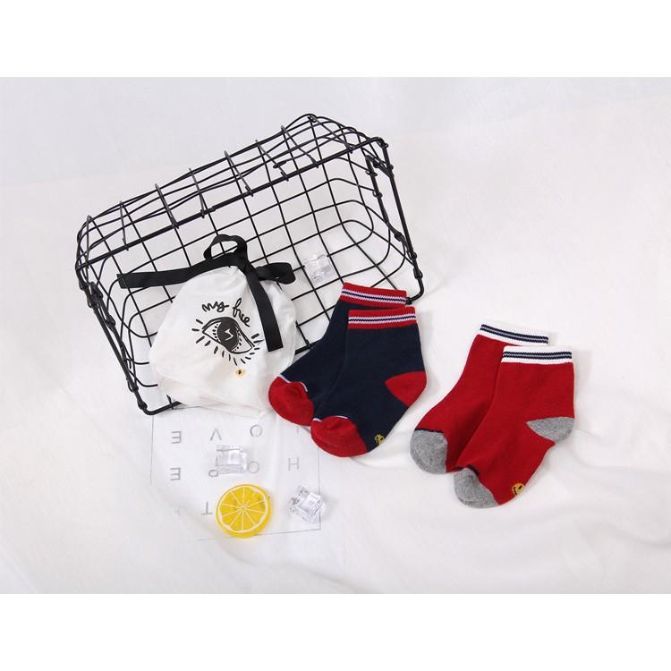Set 05 đôi tất viền ngang cổ cao trẻ em