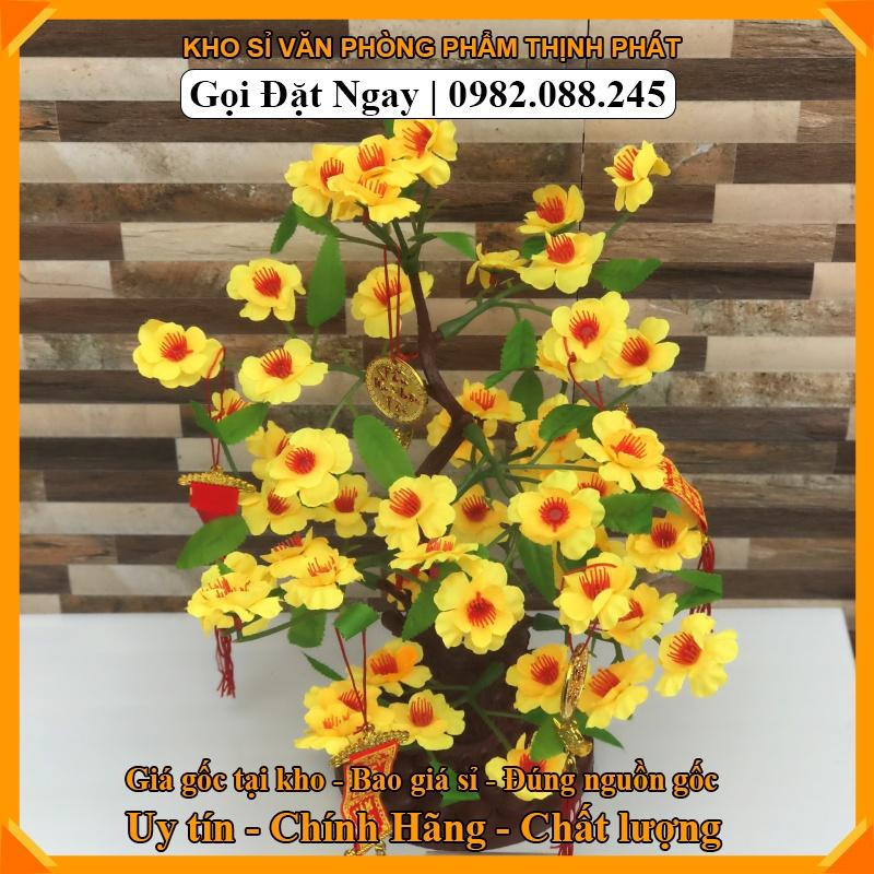 CÂY MAI ĐÀO GIẢ ĐỂ BÀN CỰC XINH - CAO 32CM