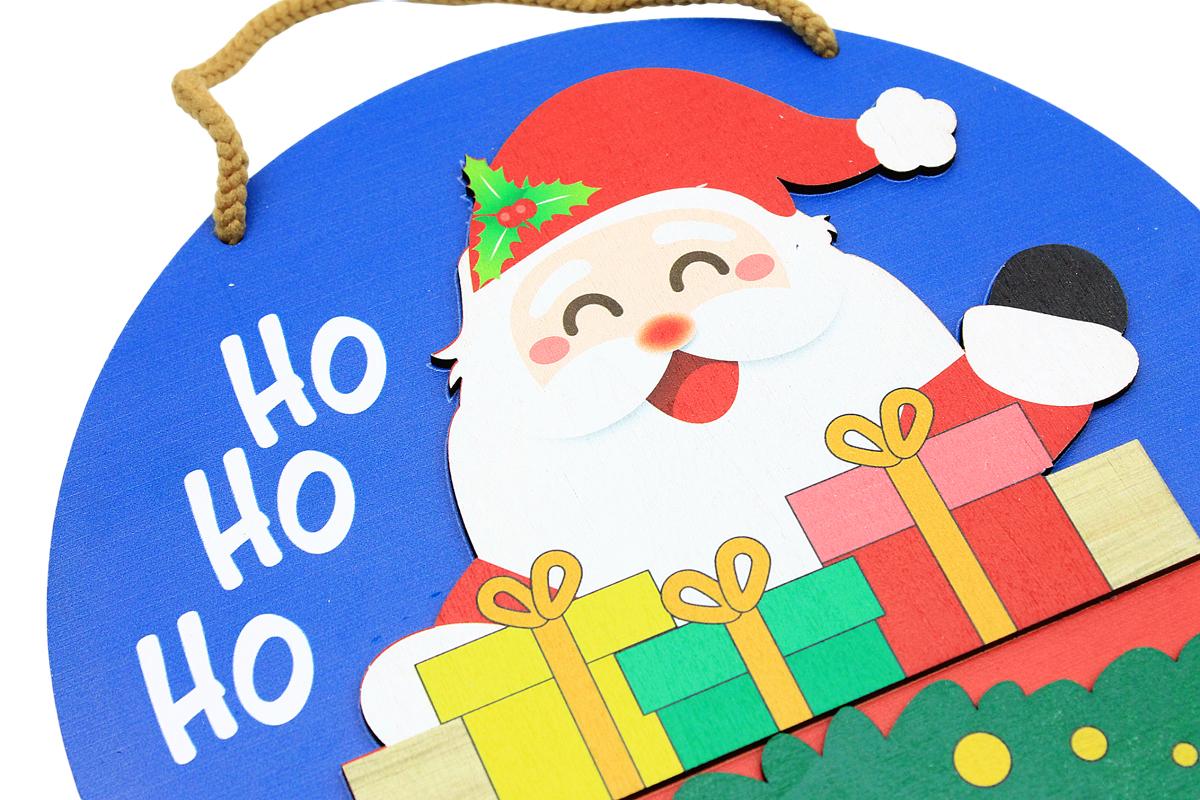 Bảng Gỗ Tròn Treo Tường Trang Trí Giáng Sinh - Bách Mộc - Ho Ho Ho