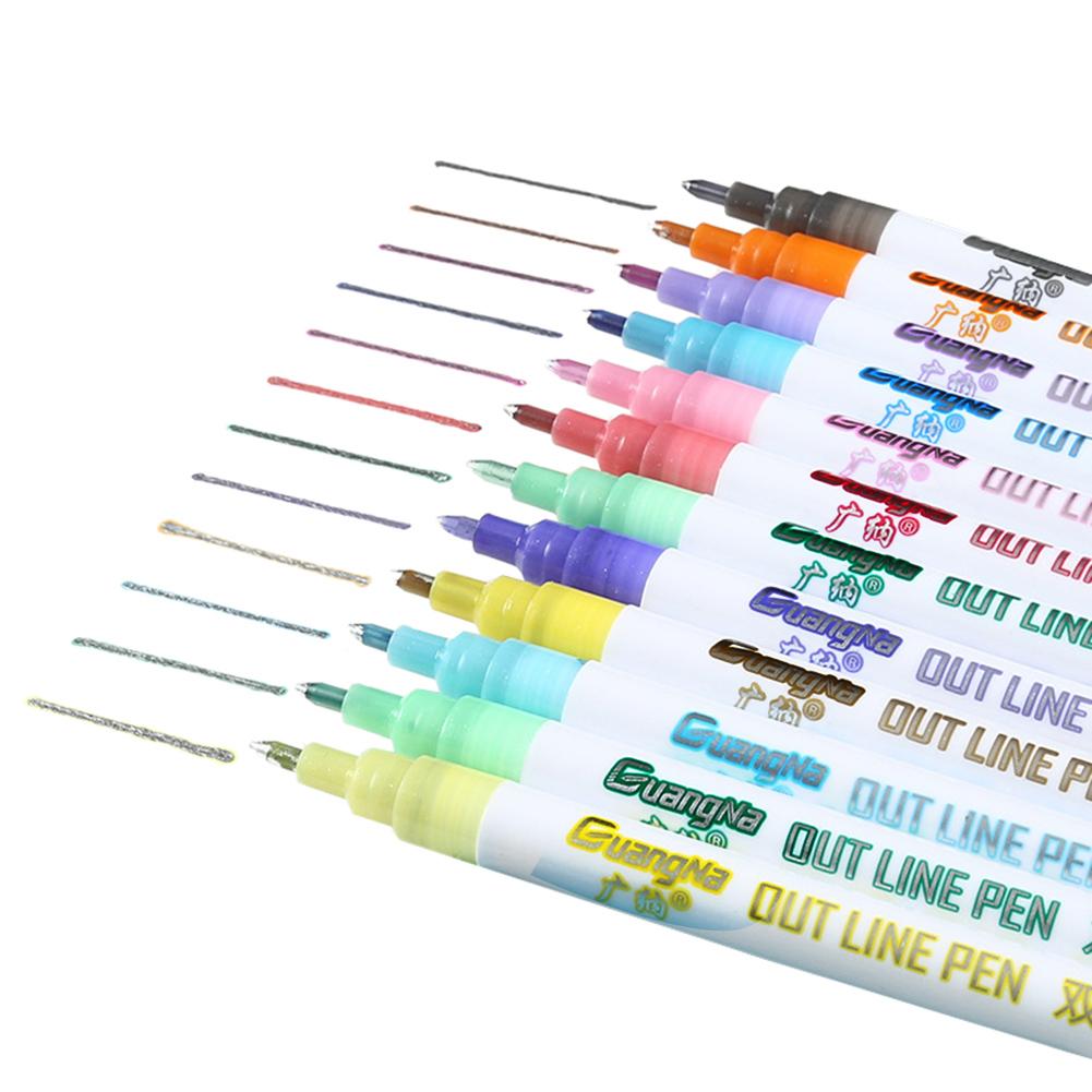 (Hàng Mới Về) Set 12 Bút Đánh Dấu Chống Thấm Nước Nhiều Màu Sắc