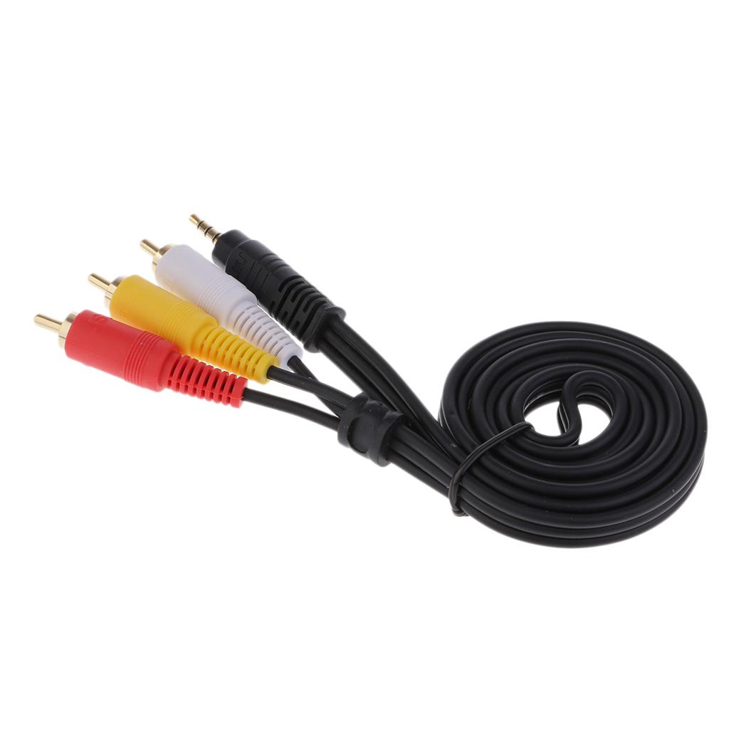 3.5mm Male To 3-RCA Male Adapter Audio Stereo Extension Splitter Cable