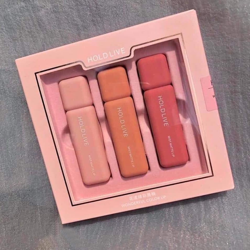 Son Kem HOLD LIVE Wonderful Color Lip Mist Matte Bộ 3 Cây