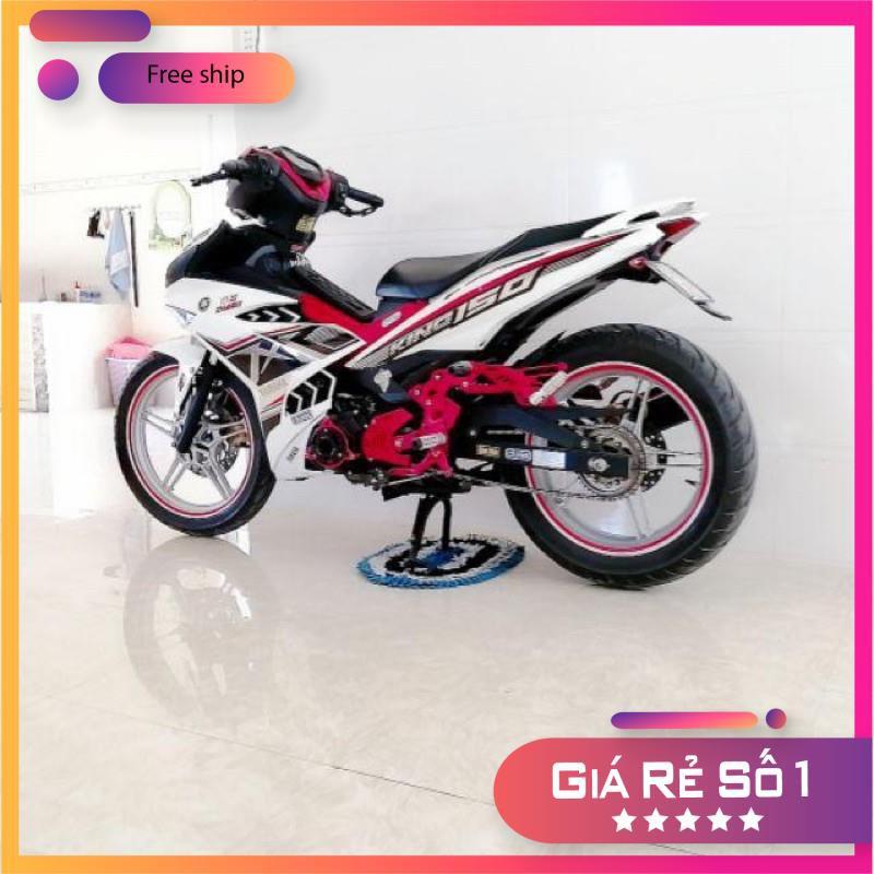 Tem rời dành cho xe Exciter 150 Mxking trắng đỏ chất liệu Crom cao cấp