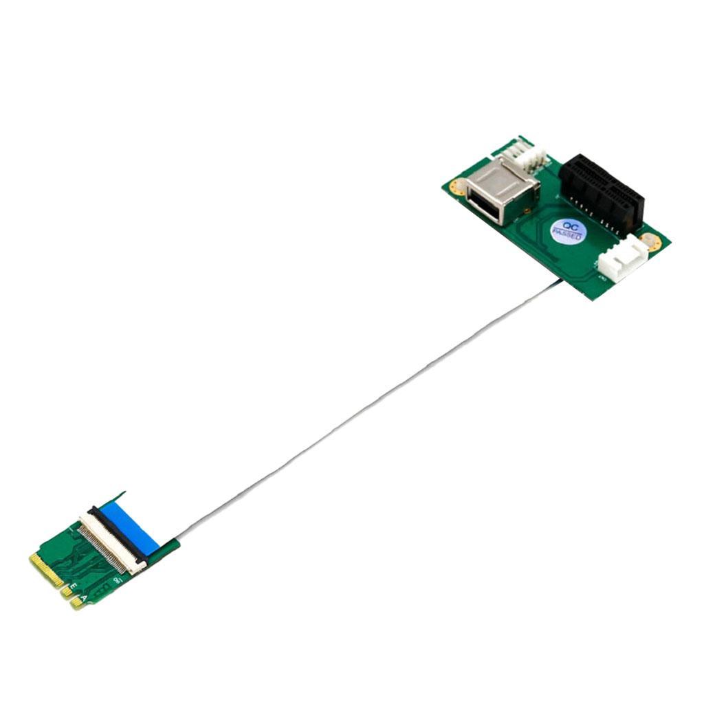 Replacement PCI-E X1 to NGFF M.2 Key A/E SSD Adapter w/ USB Port & FPC Cable