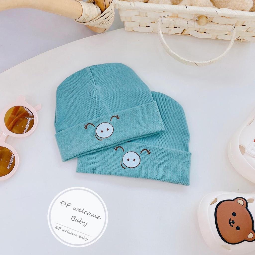 Mũ sơ sinh in hình chú lợn đáng yêu chất borip cho bé trai, bé gái