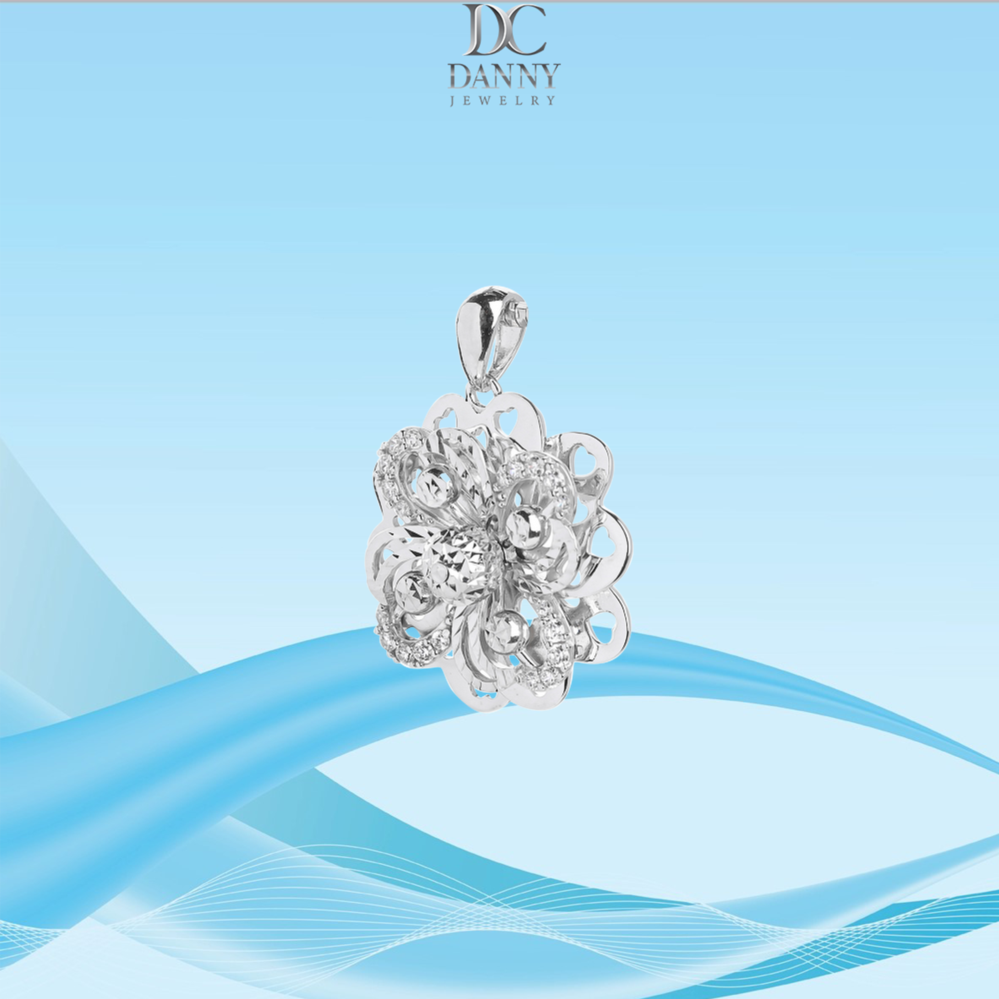 Mặt Dây Chuyền Nữ Bạc 925 Danny Jewelry Xi Bạch Kim DI4GZ022