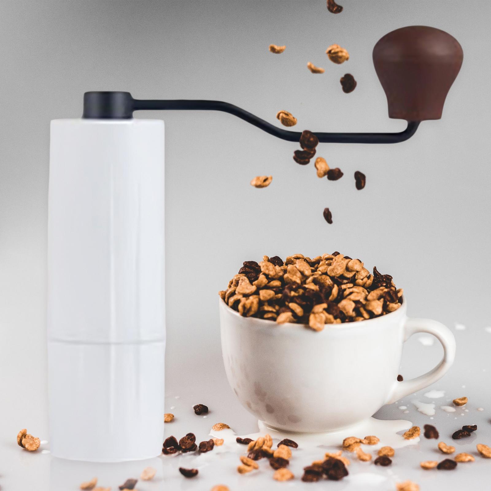 Mini Manual Coffee Bean Hand Grinder Machine Stainless Steel Burr White