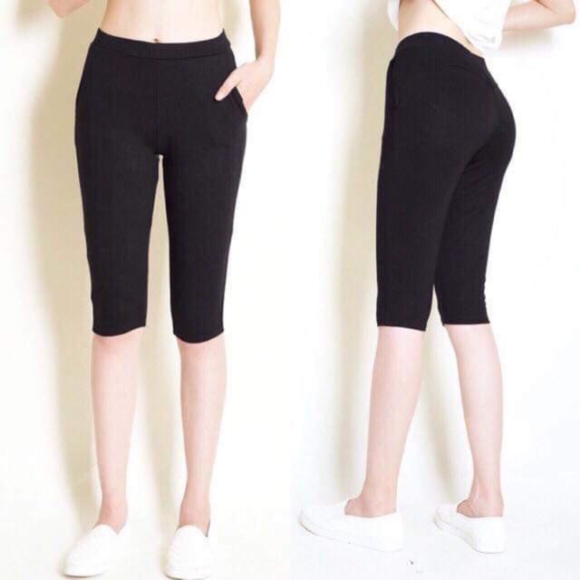 Quần legging lửng nữ tập gym cao cấp - MIuMiu Fashion, Quần legging ngố nâng mông co giãn 4 chiều