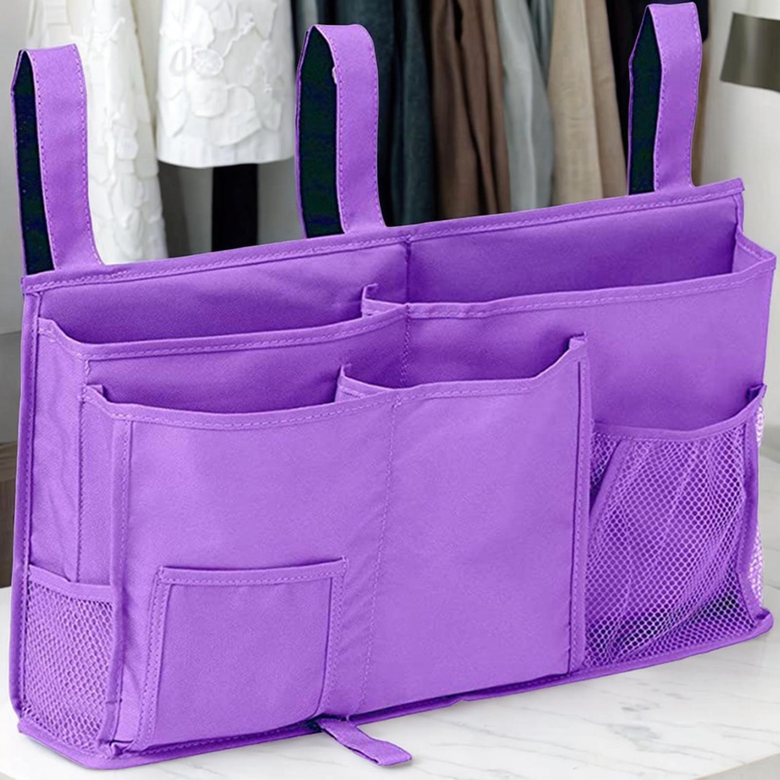 Hanging Bed Organizer Bed Rail Storage Bag for College Dorm Bed Bedroom