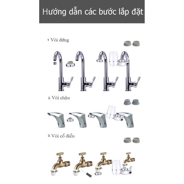 Bộ Lọc Tại Vòi Ceramic Cao Cấp ZSW-010A / 010B, Lọc trực tiếp tại vòi nước, Dể sử dụng và bảo trì thiết lọc, Lọc cặn bẩn có hại trong nước như clo và diệt khuẩn, Thiết kệ hiện đại với nhiều đầu kết nối đa năng