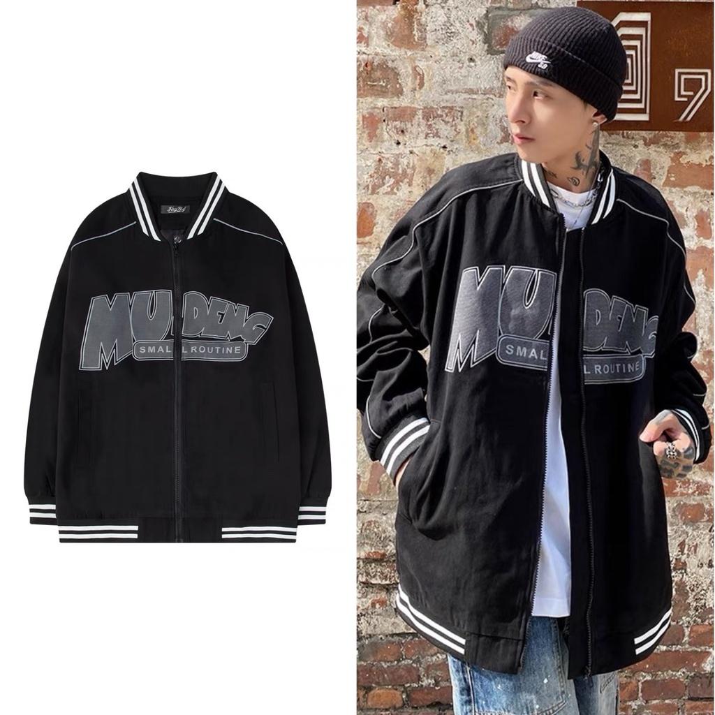 Áo khoác Bomber Jacket MUDENG dù 2 lớp unisex nam nữ