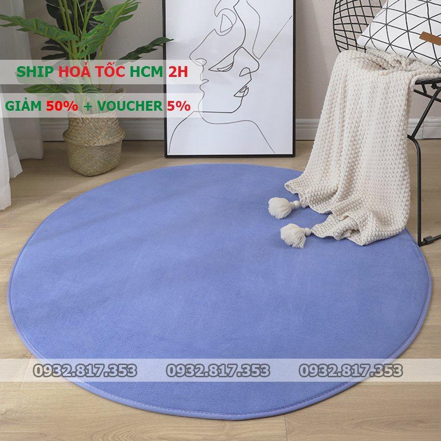Thảm Nhung Tròn Cao Cấp | 80cm, 1m, 1m2 | Thảm Lông Tròn Trang Trí Có Đế Chống Trượt - Cam Kết Không Xổ Lông