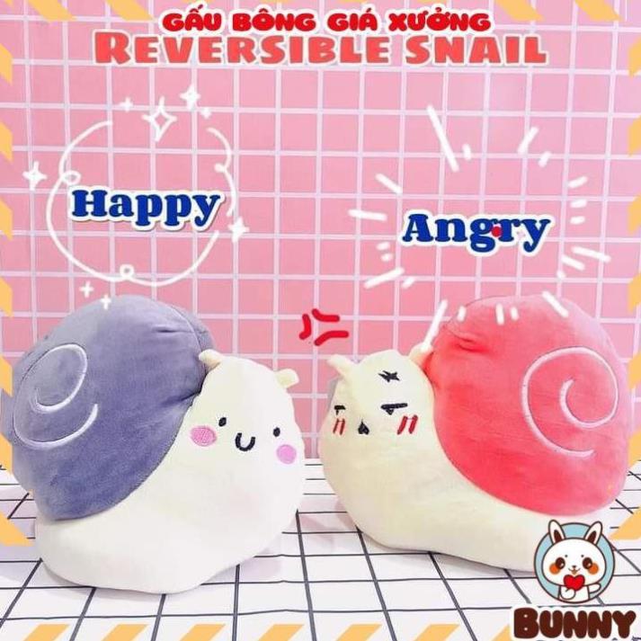 Gấu Bông Ốc Sên 2 Mặt Cảm Xúc Siêu Yêu Chất Miniso Cao Cấp Chất Bông Mềm, Mịn Size 40Cm
