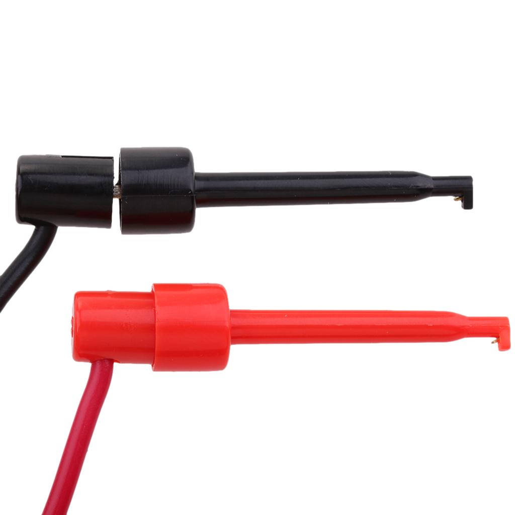 2Pcs 4mm Banana Plug to Medium Test Hook Clip Cable for Electrical Testing