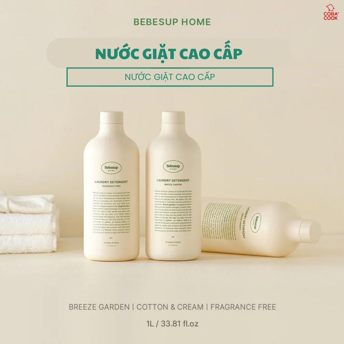 Nước Giặt Quần Áo Không Gây Kích Ứng Da Nhập Khẩu Hàn Quốc Bebesup