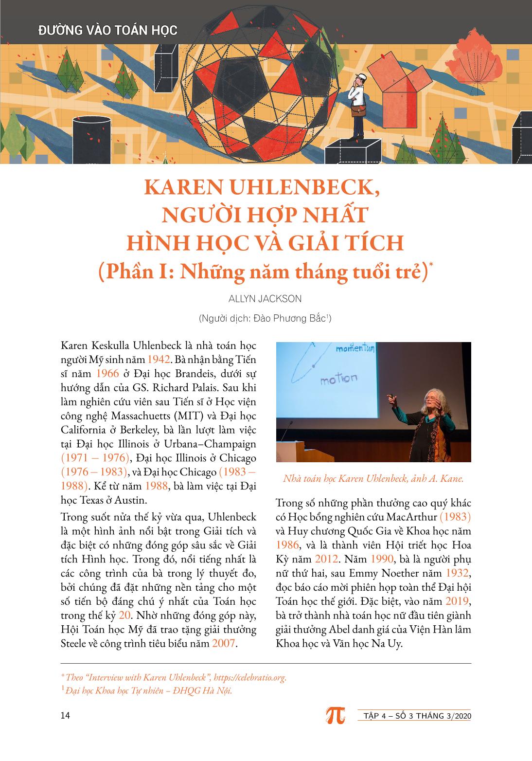 Tạp chí Pi- Hội Toán học Việt Nam số 3/ tháng 3 năm 2020