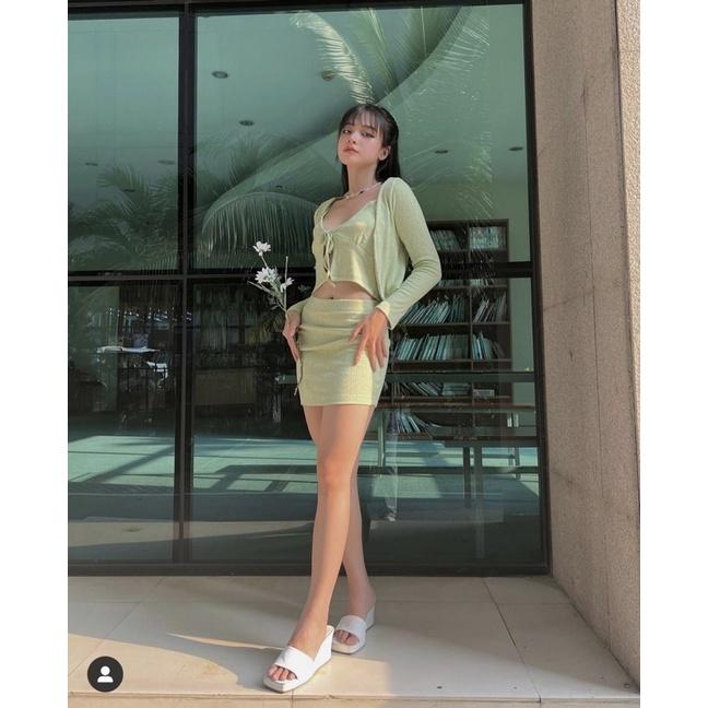 SET 3 ÁO CHÂN VÁY SEXY MÀU BƠ