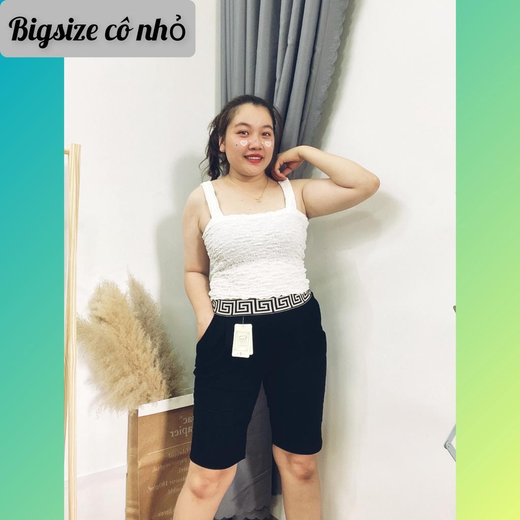 Quần legging bigsize nữ đùi thun cạp cao biker lửng ngố đồ mặc nhà dáng ôm bó lưng thun tập gym yoga Q10