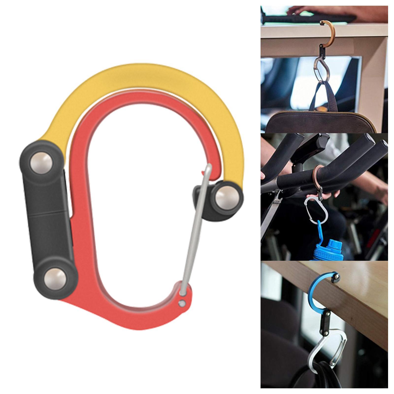 Carabiner Clip and Hook Multifunctional D Shaped Lightweight Small Snap Hook Gear Clip for Hammocks Mountaineering Traveling Fishing Camping